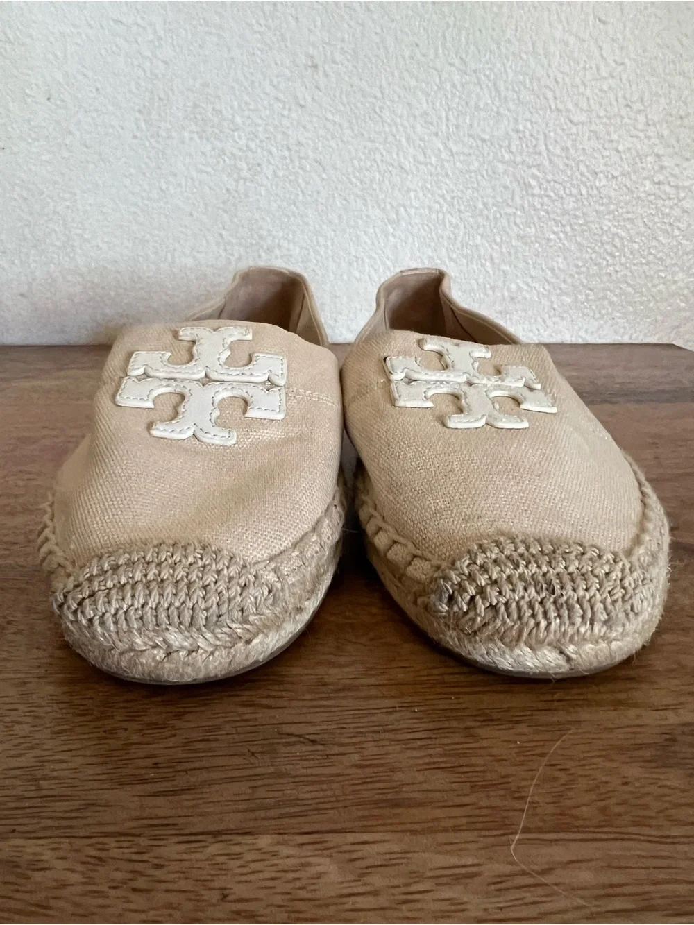 Tory Burch Weston Natural Logo Espadrille Flats Size 6